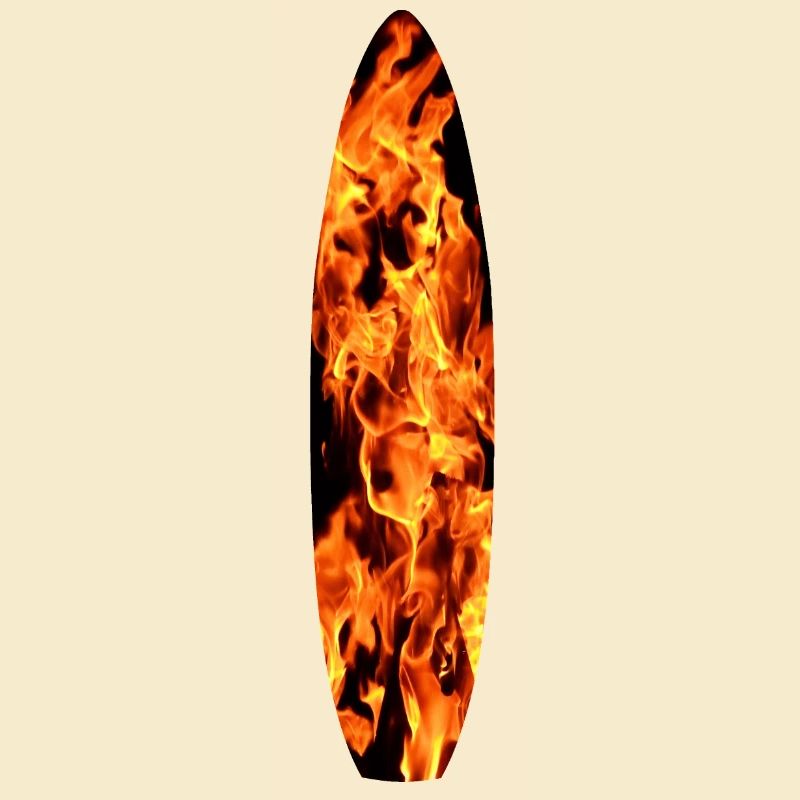 Surfboard in flames