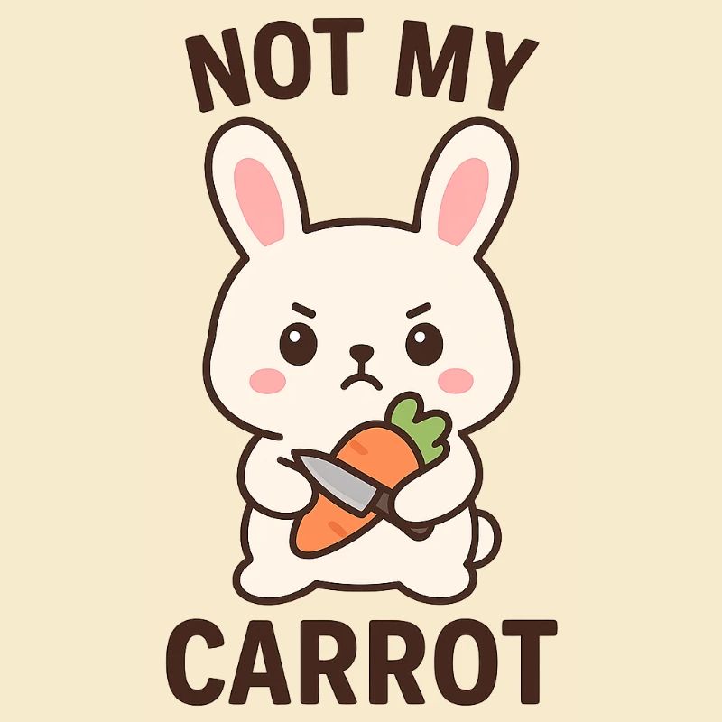 Pas ma carotte - Conception amusante de lapin chibi