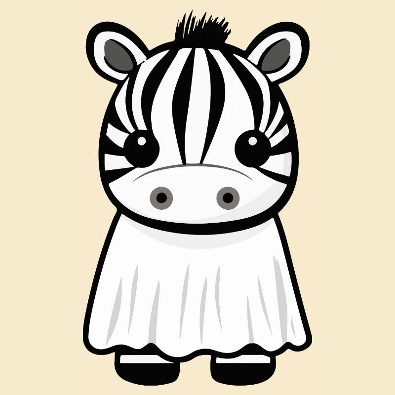 Zebra Halloween Funny Ghost