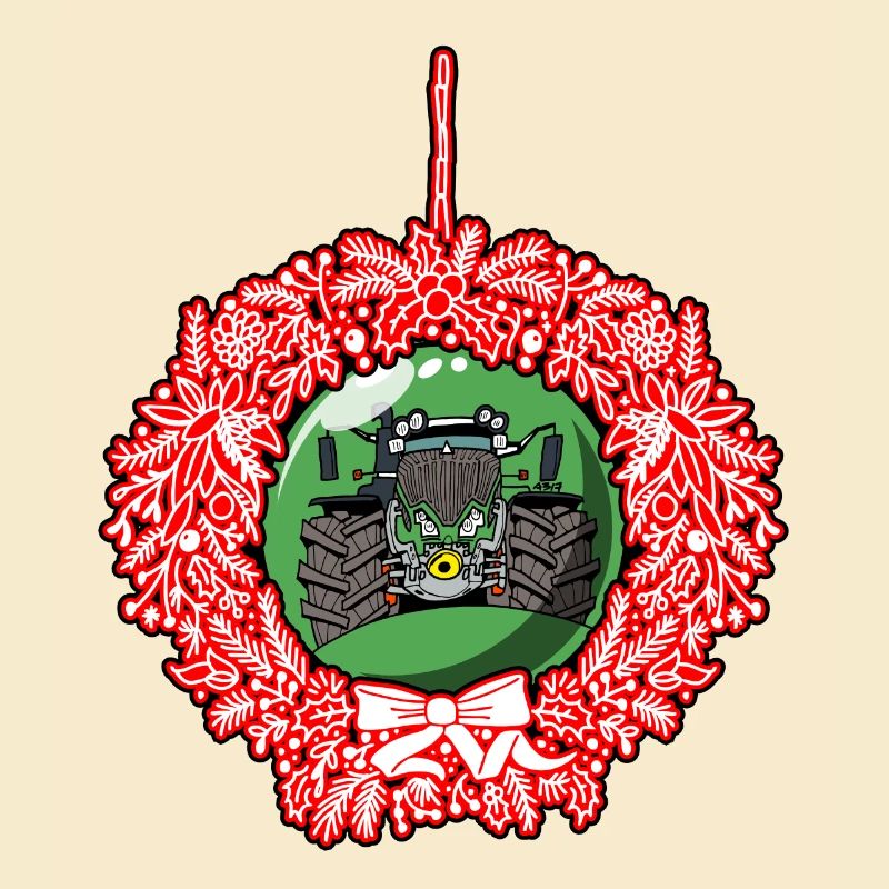 Weihnachtskranz Grün Traktor 512