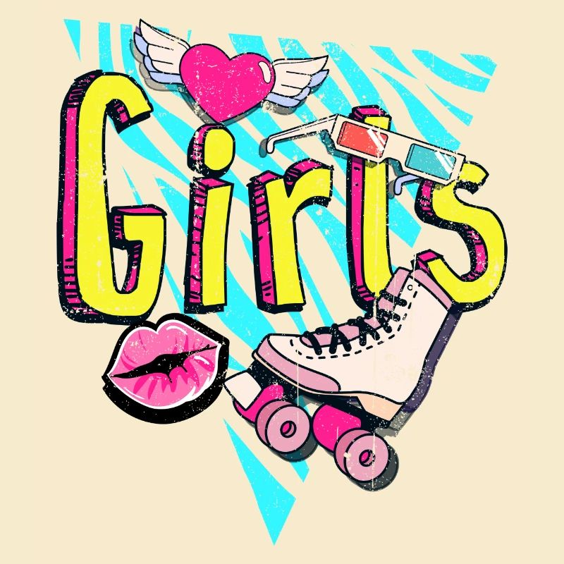 Mädchen Retro Roller Pop Art