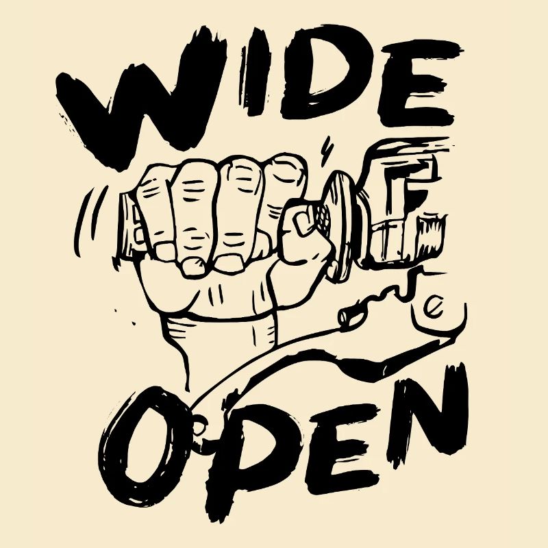 weit geöffnet