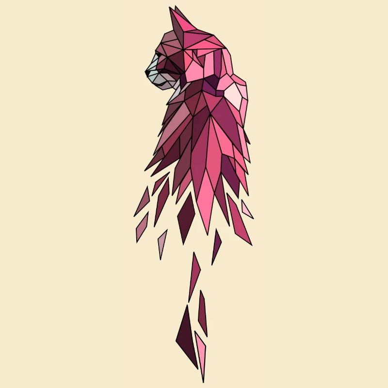 Cat gift pink polygon