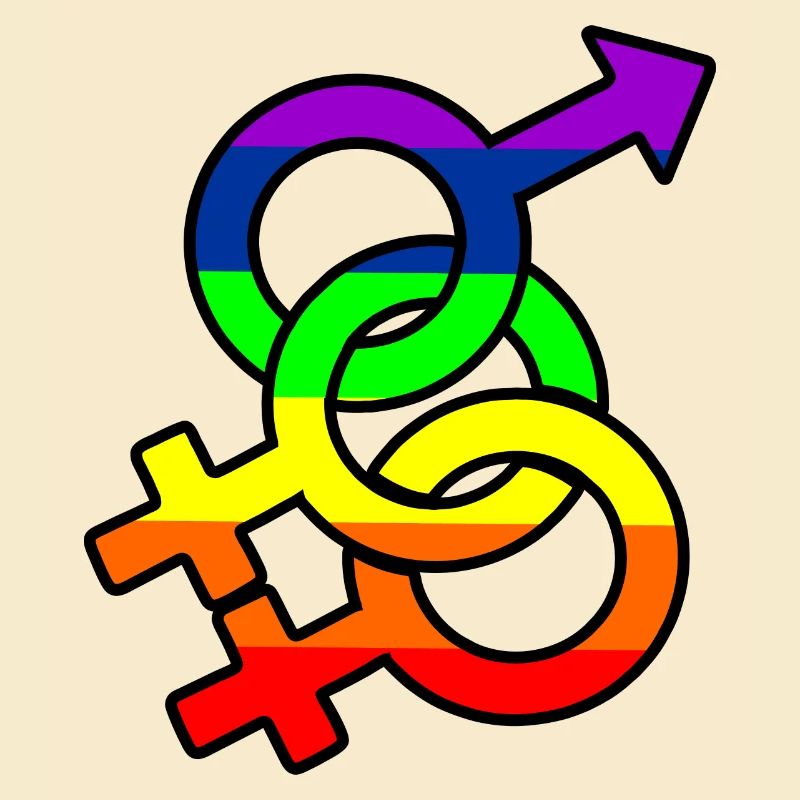 Geschlecht bisexuell 2 Logo mit Regenbogen