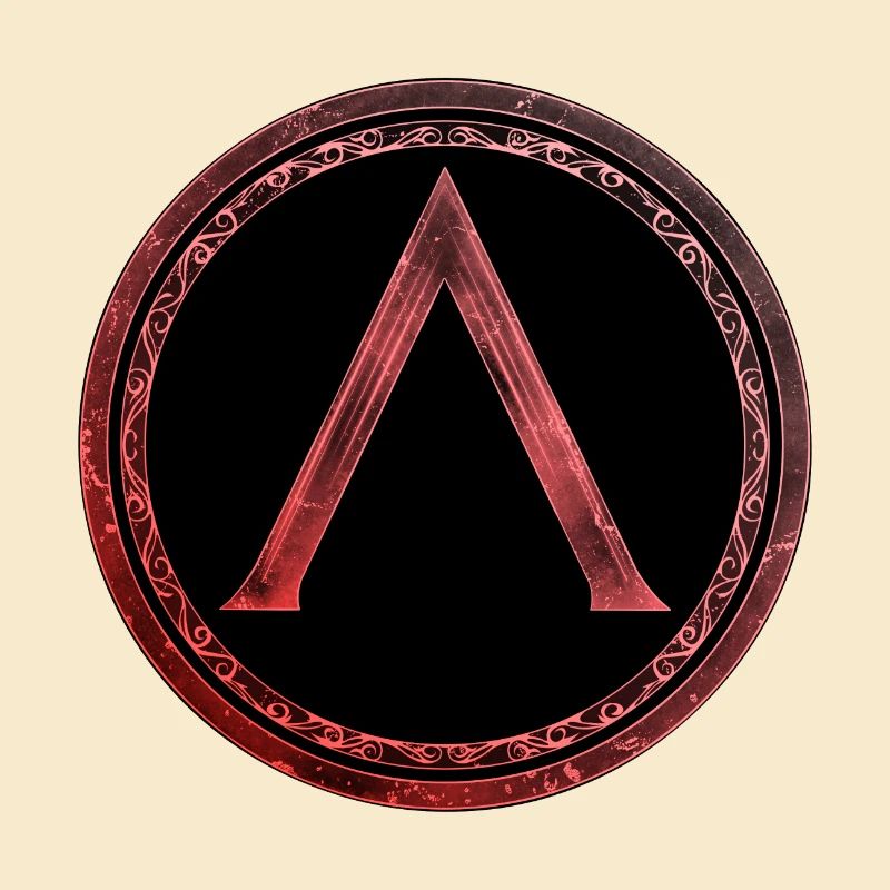 Sparta Lambda symbol Celtic fire red