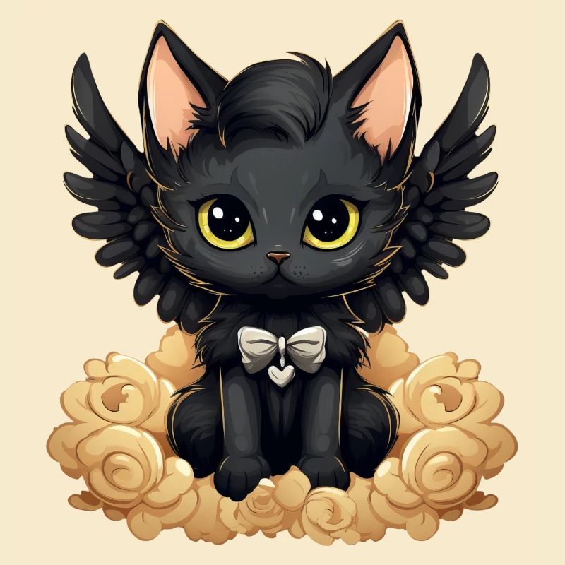 Dark Emo Gothic Angel Cat – Distinctive