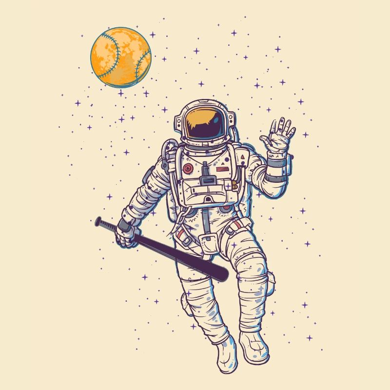 Astronaut, outer space, baseball, gift, moon