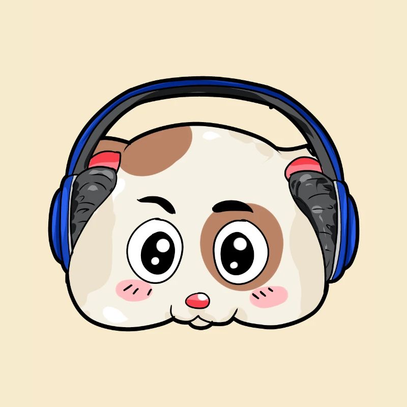 Hamster avec écouteurs