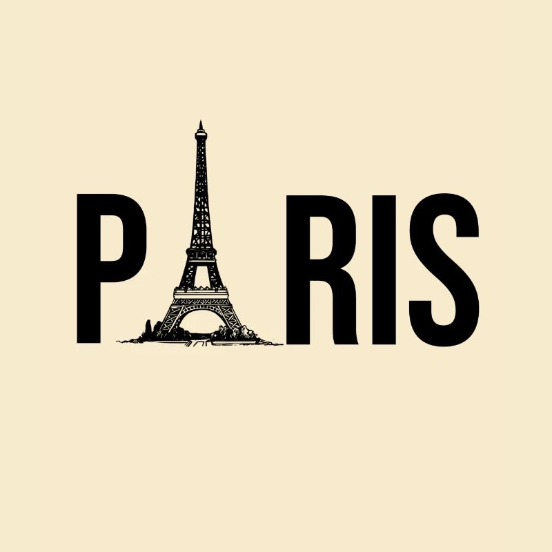 Paris – Typographie avec le charme de la tour Eiffel