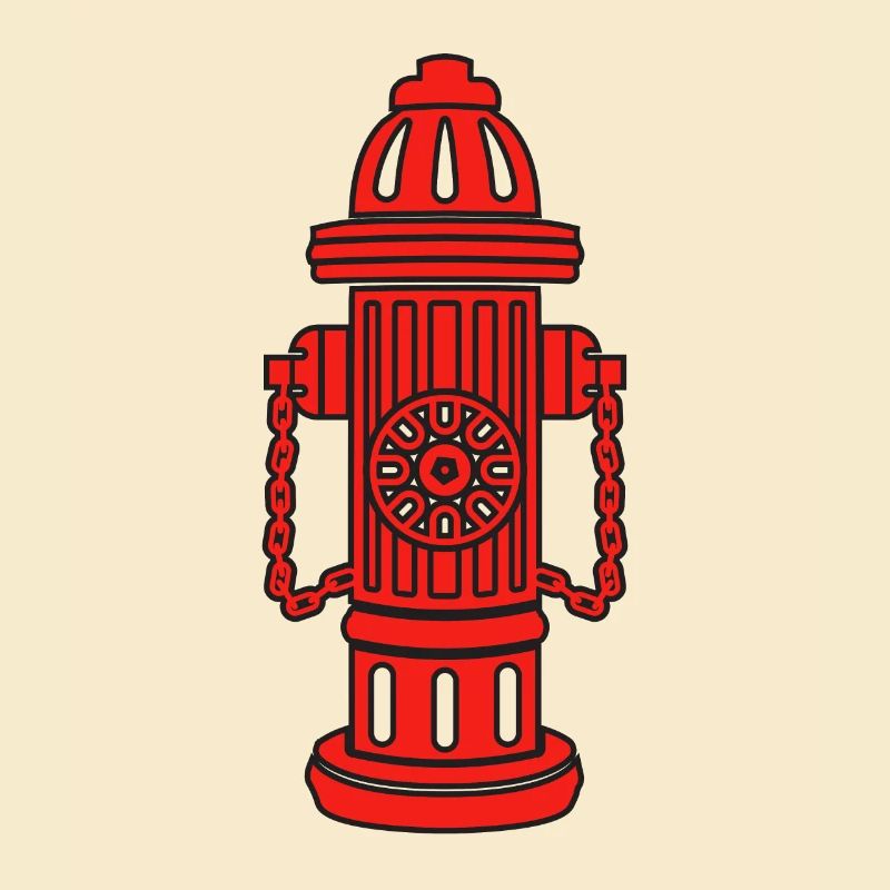 Fire Department with hydrant- Roter Feuerhydrant