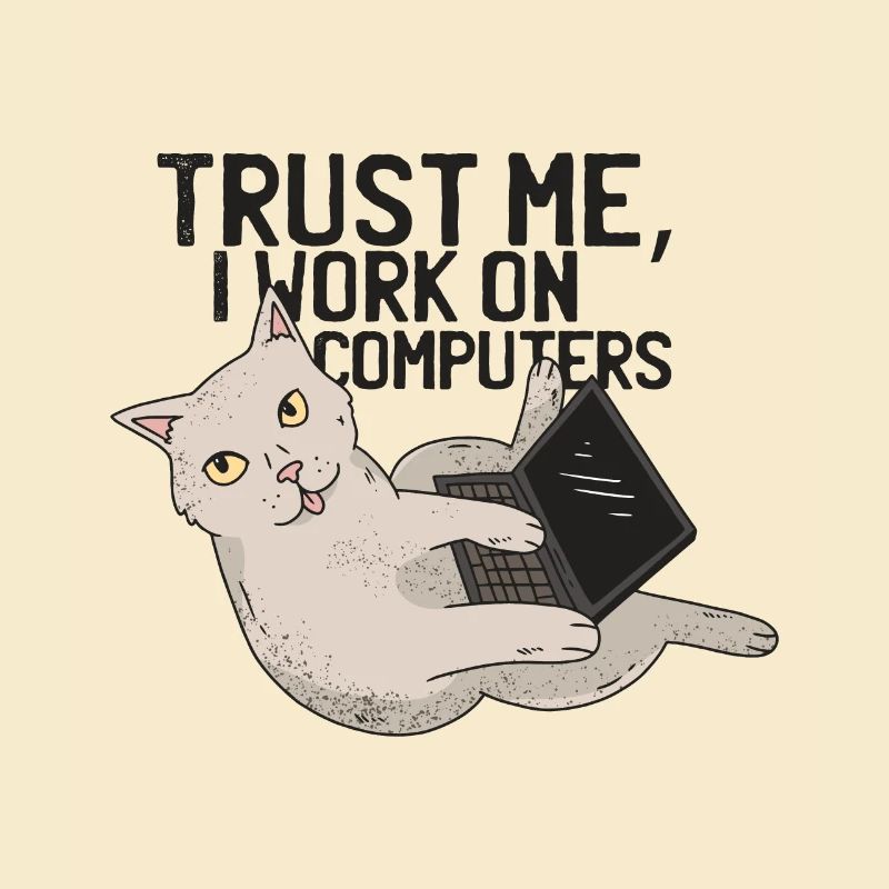 Chat d'ordinateur avec ordinateur portable faites-moi confiance