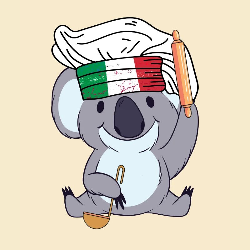 Italy Chef Koala Pizza Baker Rome Chef Kitchen