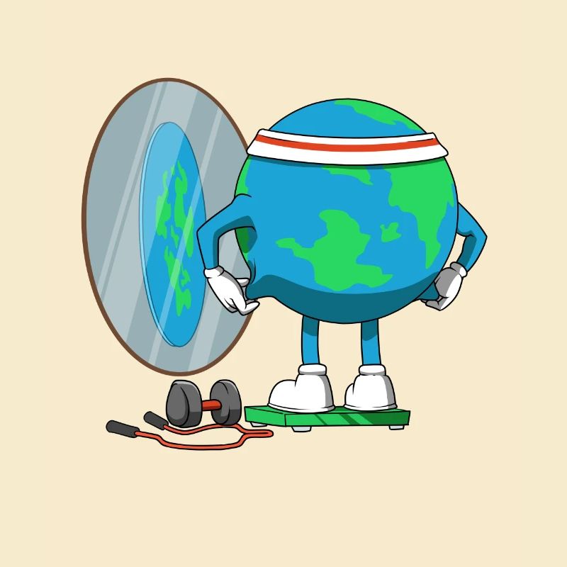 Terre plate de forme physique de globe terrestre de régime drôle