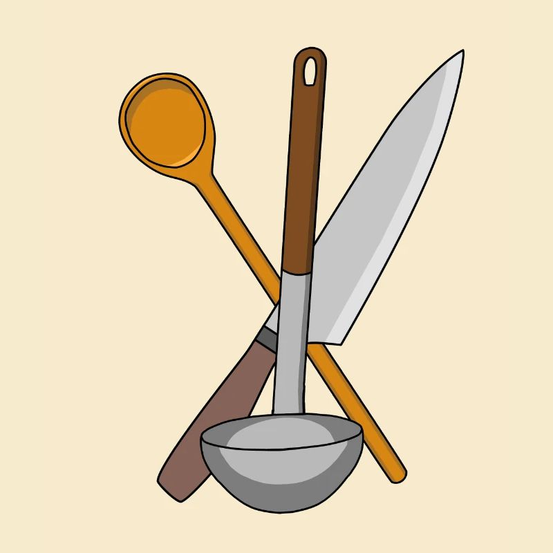 Cook Knife Cooking Kitchen Soup Simmer Cooking Spoon
