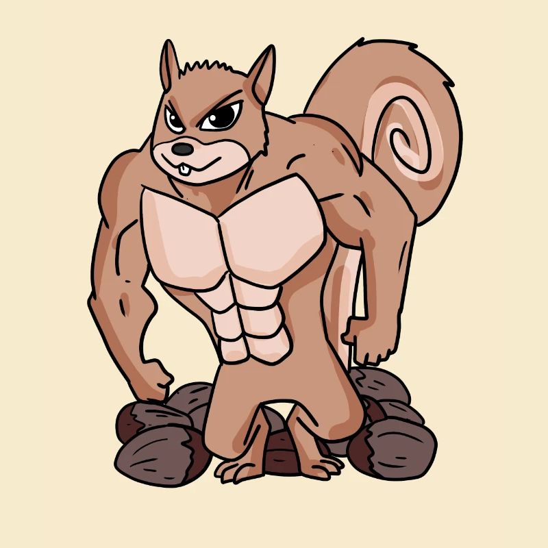 Écureuils avec muscles
