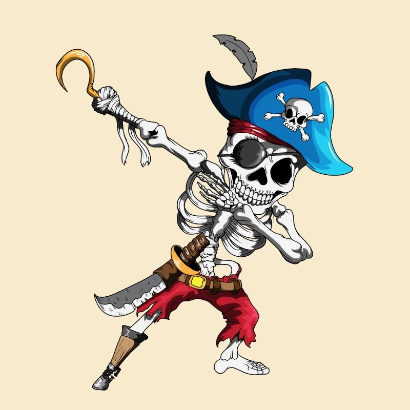 Dabbing Pirate Skeleton Eye patch Pirate Ship