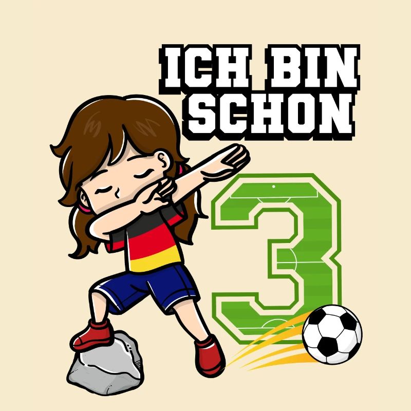 Fußball Mädchen Ich bin schon 3 Geburtstag