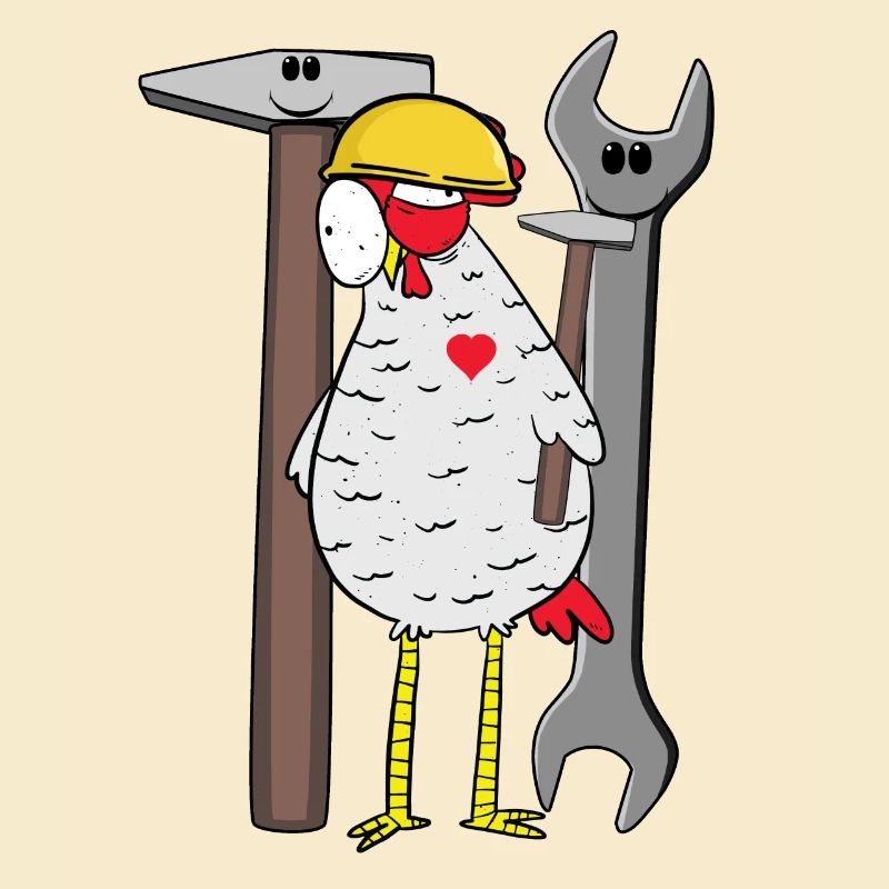 Construction site chicken tool safety helmet builder construction