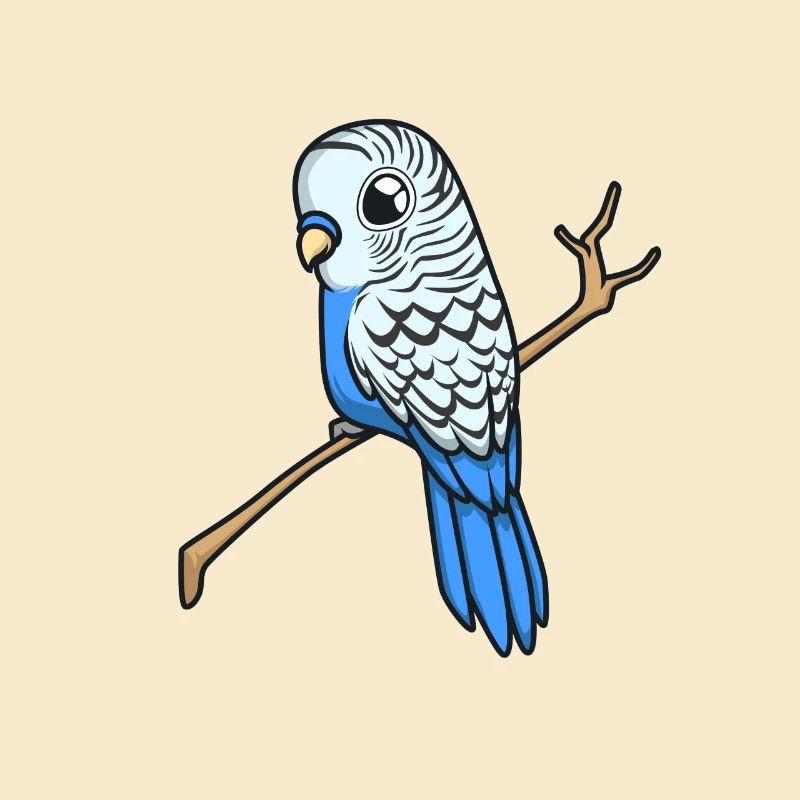Perruche bleue kawaii