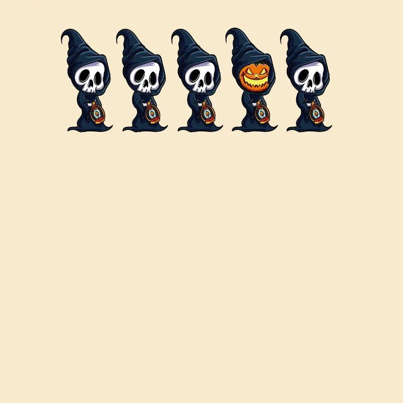 Different His Pumpkin Skeleton