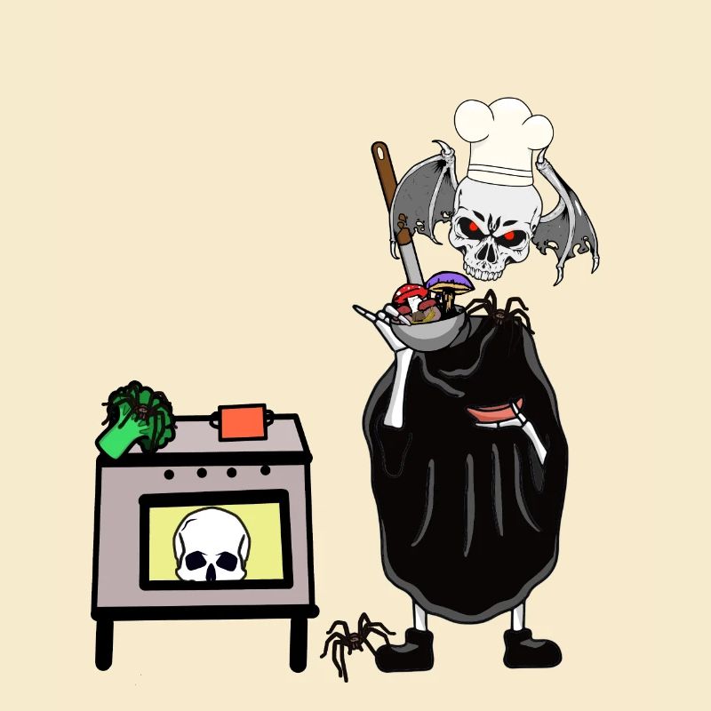Culinary Art Horror Halloween Witching Hour Kitchen