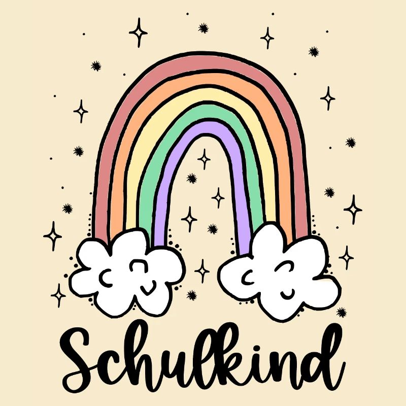 Schulkind Regenbogen Mädchen Junge Einschulung