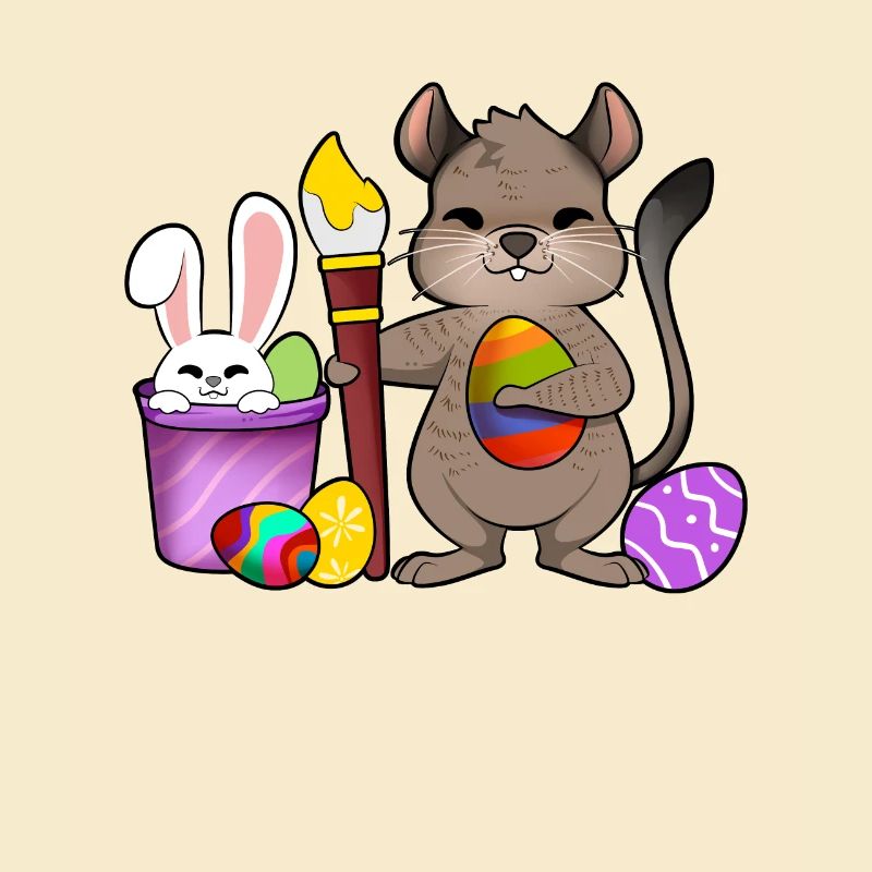 Sweet Degu paints Easter eggs
