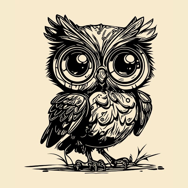 Wald Eule mit großen Augen