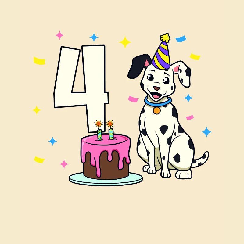Mit Dalmatiner - Mädchen Geburtstag 4 Jahre