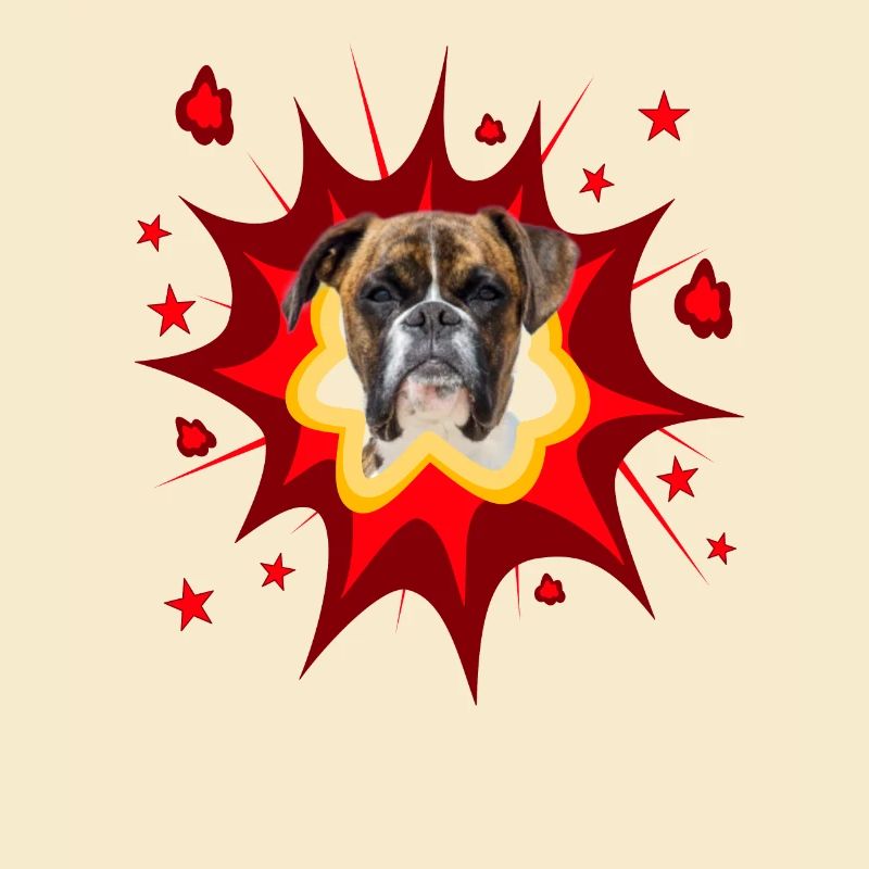 Comic Hund Design - Pow - Deutscher Boxer