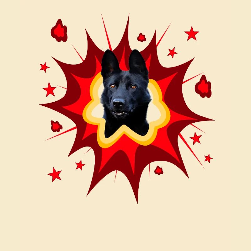 Conception de chien comique - Pow - Black Shepherd