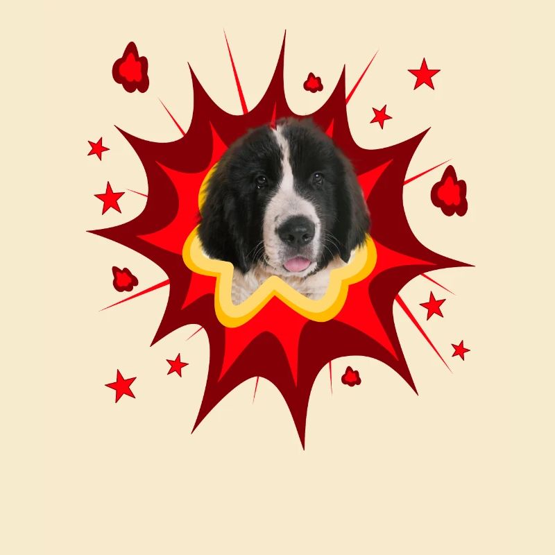 Conception de chien comique - Pow - Landseer