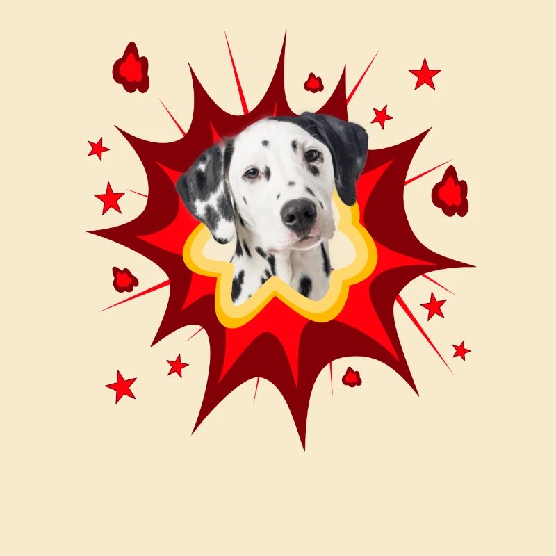 Conception de chien comique - Pow - Dalmatien