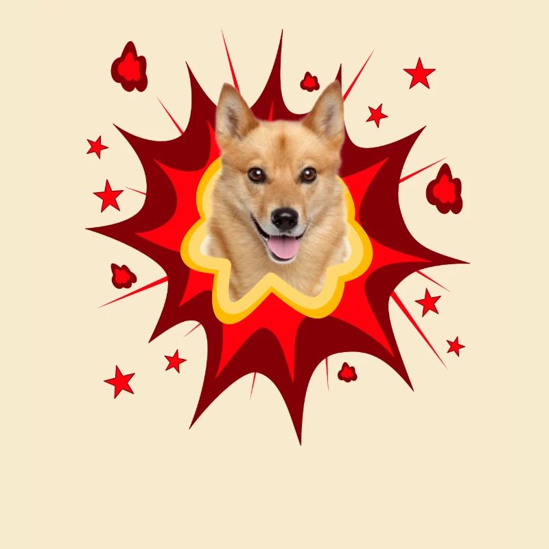 Comic Dog Design - Pow - Finnish Spitz