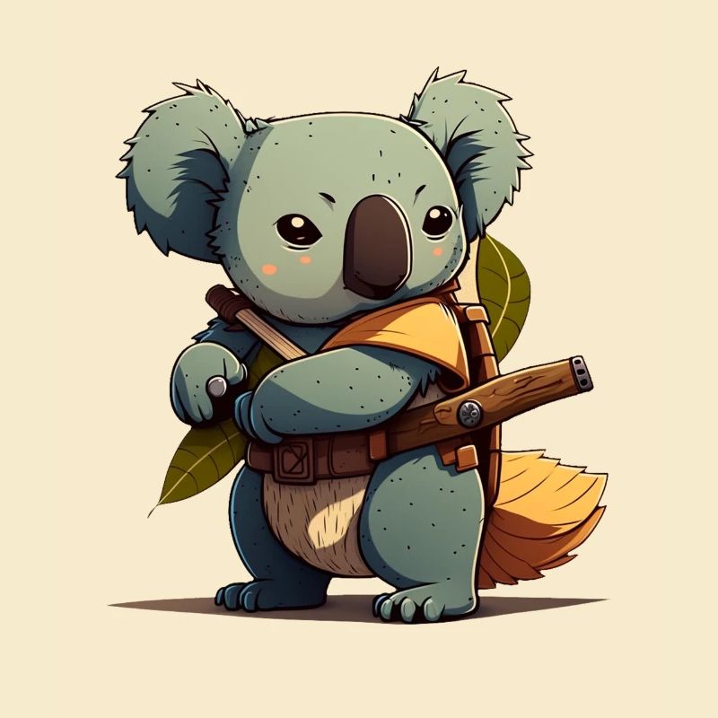 Koala als Samurai