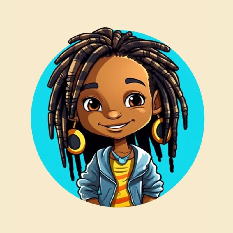 Lebensfrohe Dreadlocks Illustration