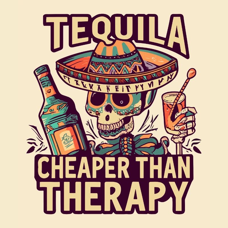 Lustiger Spruch Tequila is Cheaper Than Therapy