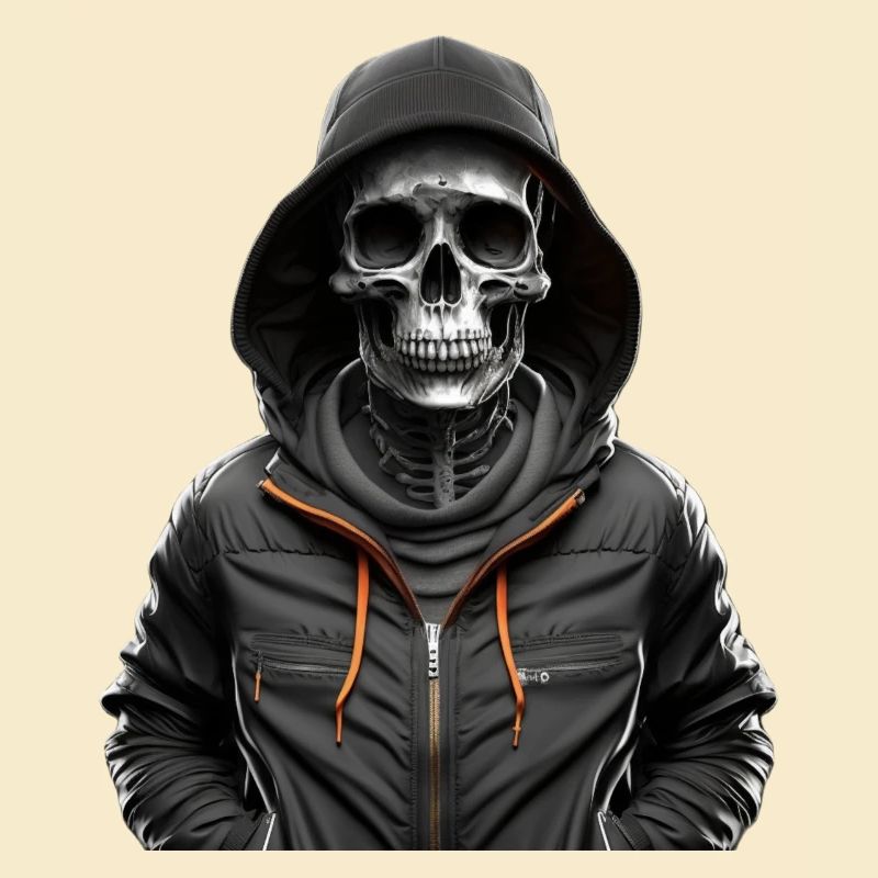 Skelett mit Pullover