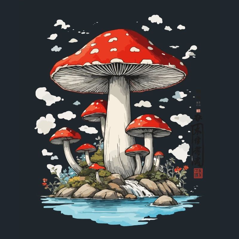 Retro Toadstool Art Mushroom Picker Design