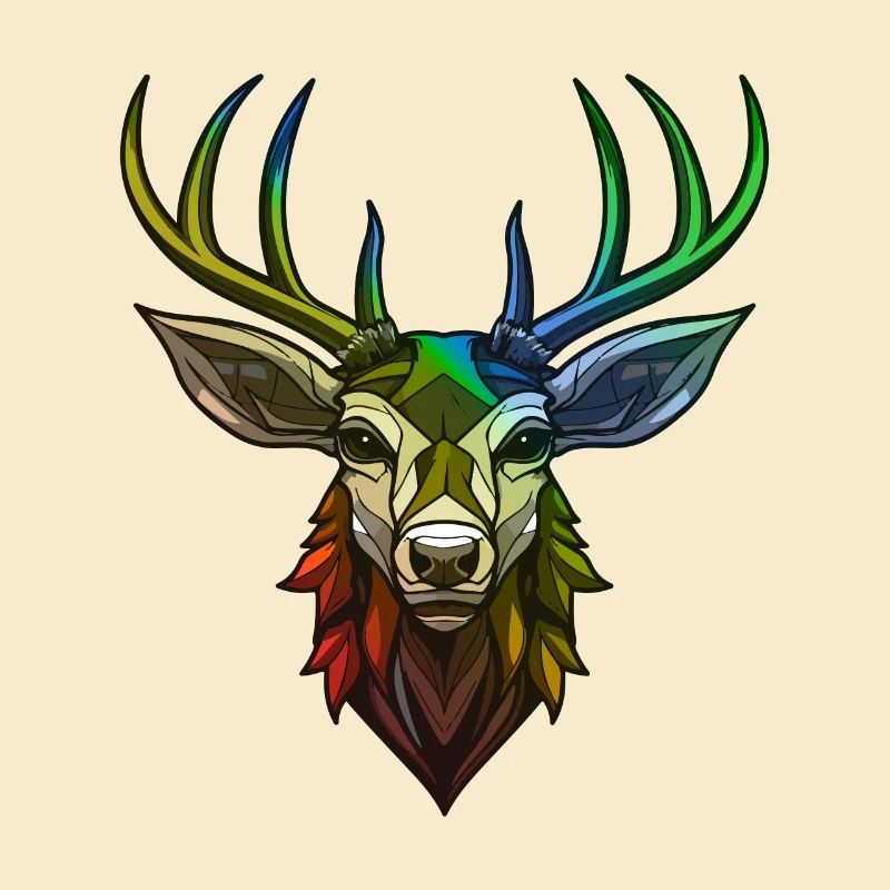 Deer Head Colorful