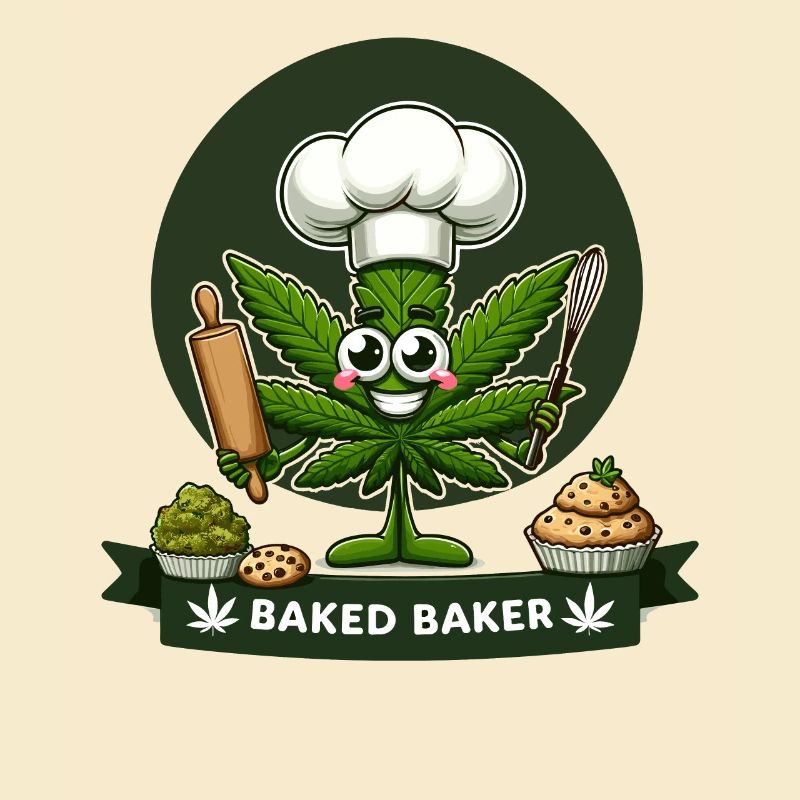 Baked Baker: Whimsical Cannabis Chef Design