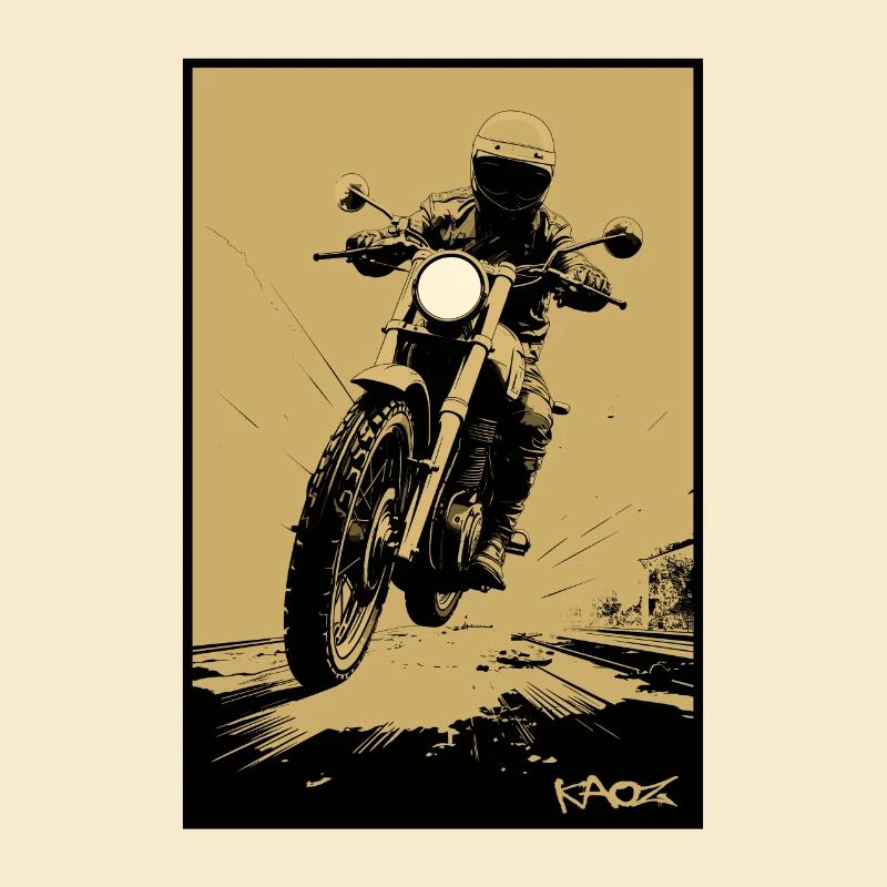 Oldschool Retro Biker Motorcycle