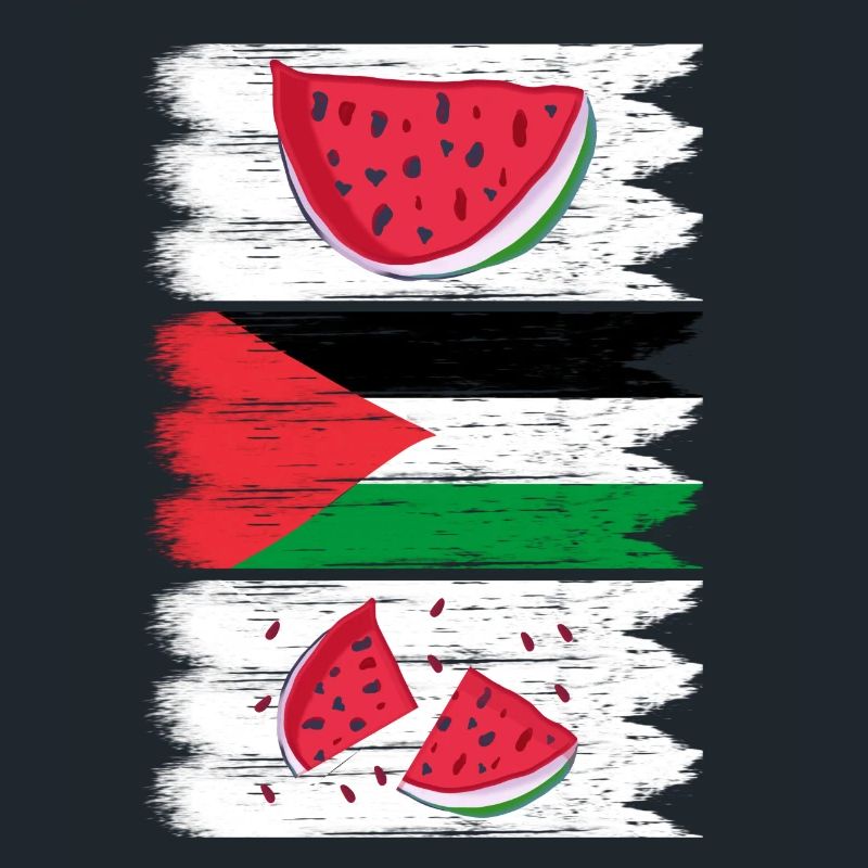 Drapeau de la Palestine avec pastèque