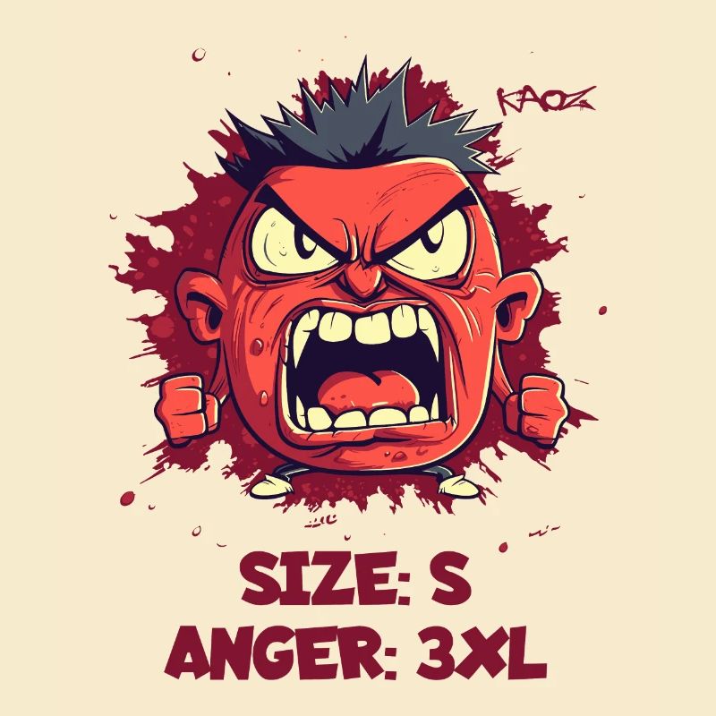 Taille S, Rage 3XL Taille : Angry Little Guy
