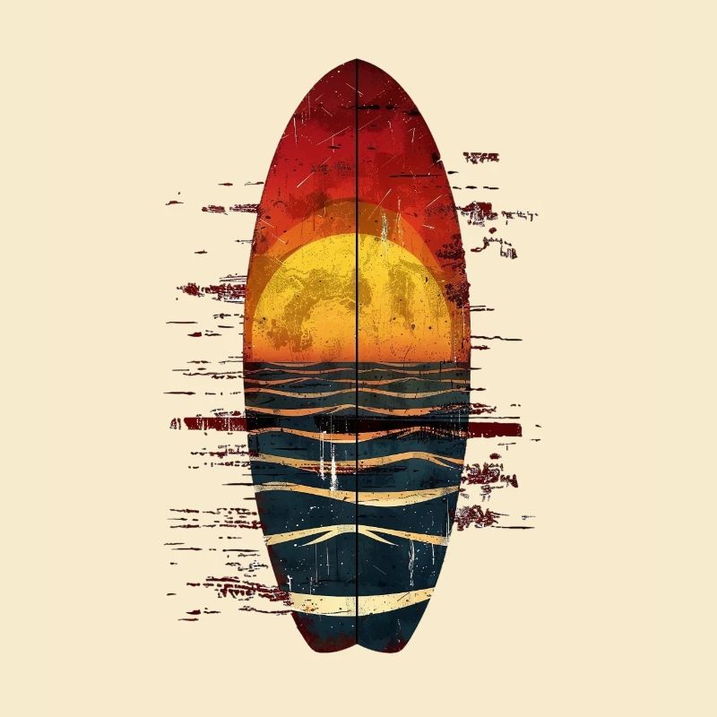 Expérience de surfeur au coucher du soleil