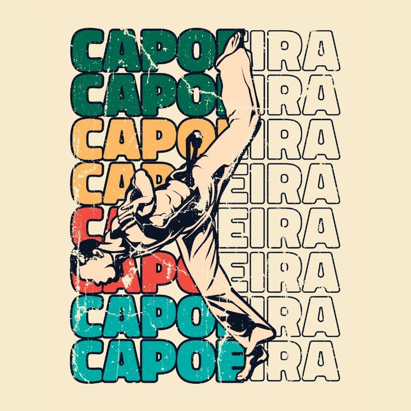 Texte Capoeira Rétro Ginga Capoeirista Danse