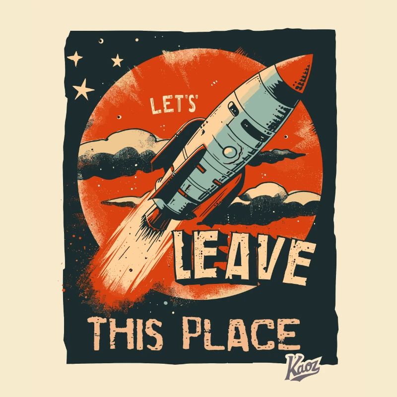 Lass uns mit einer Rakete hier abhauen