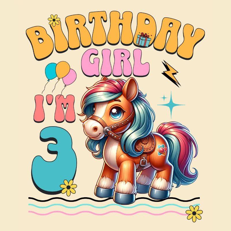 Pony 3. Geburtstag Mädchen Pferd Reiten