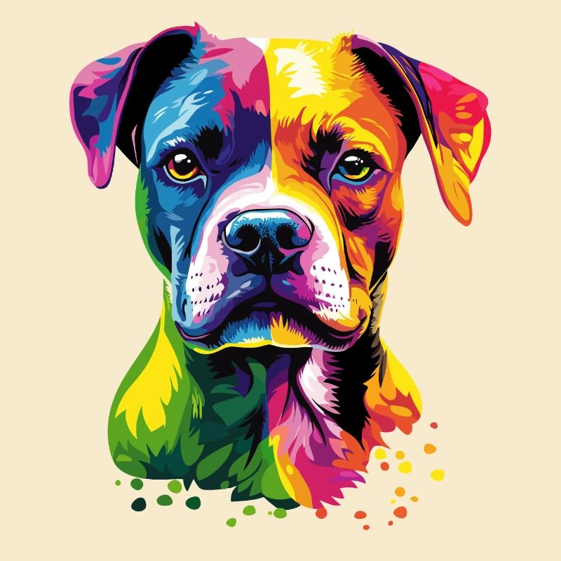 Deutscher Boxer Popart Regenbogen Bunter Boxer