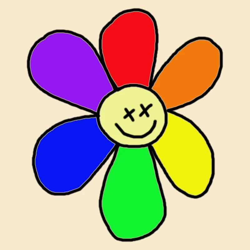 Fleur arc-en-ciel